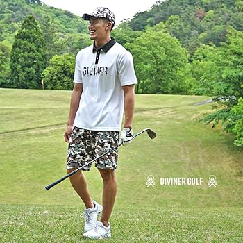Amazon | [DIVINER GOLF] ハーフパンツ メンズ カモ柄 ゴルフ